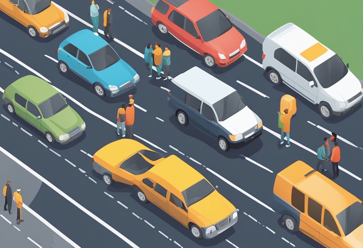 A group of diverse vehicles on a road, representing different drivers for car insurance